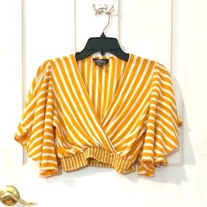 Yellow summer crop top